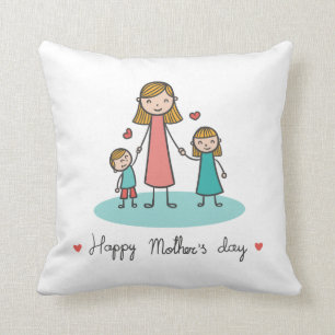 Almofada Dia das mães feliz que tira o travesseiro