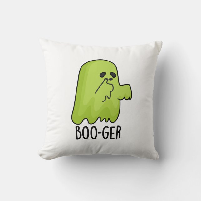Almofada Dia de as Bruxas engraçado Boo-ger Booger Ghost Pu (Frente)