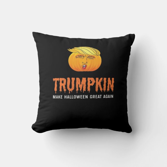 Almofada Dia de as Bruxas engraçado Trumpkin (Frente)