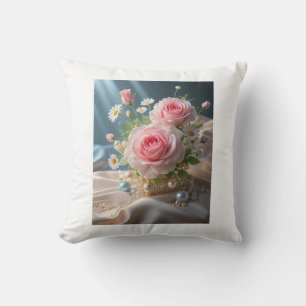 Almofada Dia de as mães Delicar rosas rosa e margaridas bra