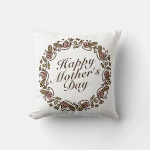 Almofada Dia de as mães Feliz Elegante Floral Wreath TRAV