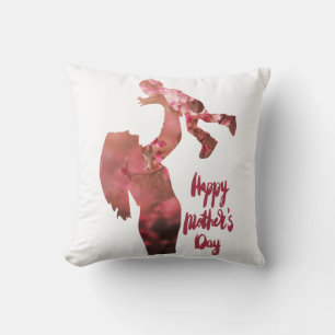 Almofada dia de as mães feliz, mãe floral e desenho do fi
