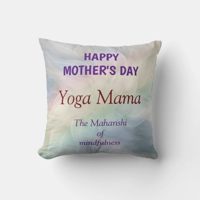 Almofada Dia de as mães Feliz Yoga Mama design (Frente)