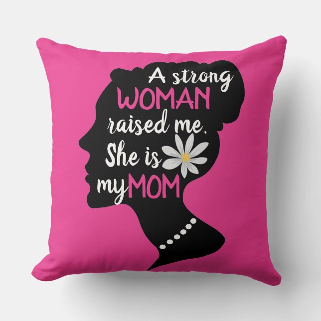 Almofada Dia de as mães Rosa Forte Inspiracional (Frente)