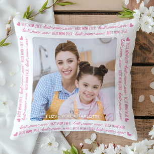 Almofada Dia de as mães Rosa Personalizado do MOM Chic