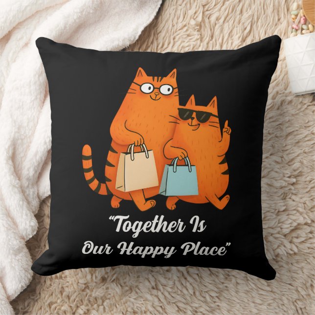 Almofada Dia de Compras Amor de Gato (Cobertor)