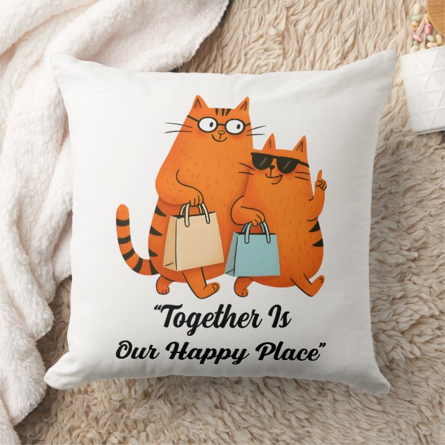 Almofada Dia de Compras Amor de Gato (Cobertor)