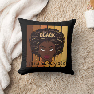 Almofada Dia de Juneteenth Menina Negra Africana Americana