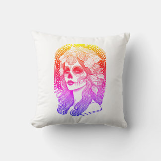 Almofada Día De Los Muertos, regenbogenfarben