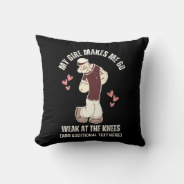 Almofada DIA DE OS NAMORADOS Divertido POPEYE Fraco Nos Joe