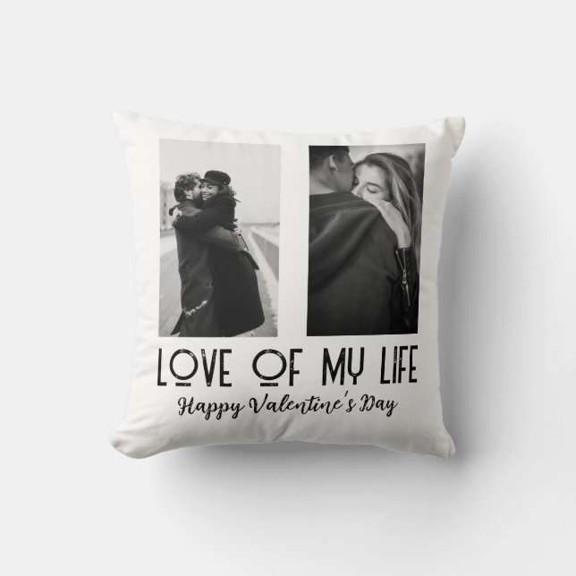 Almofada Dia de os namorados preto e branco (Frente)