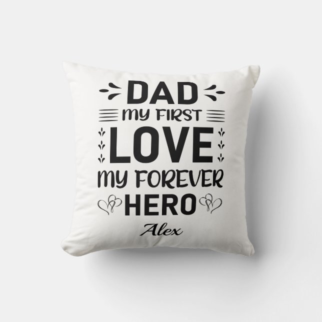 Almofada Dia de os pais de Nome Personalizado (Frente)