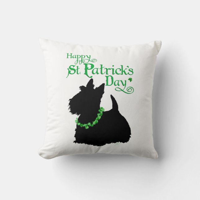 Almofada Día de San Patricio Scottish Terrier (Frente)