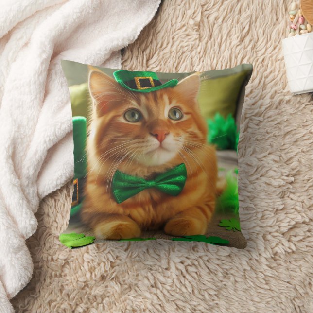 Almofada Dia de São Patrício Orange Tabby (Cobertor)