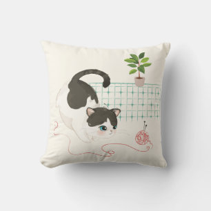 Almofada Dia de um Gato - Yarn Vermelho
