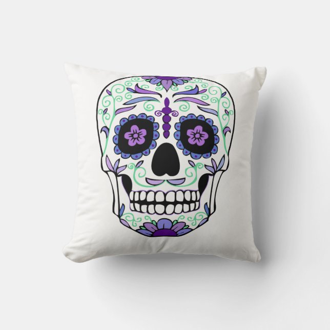 Almofada Dia do Crânio do Morto da Día de Muertos (Frente)