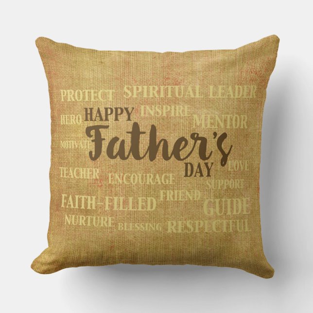 Almofada Dia do Pai Religioso, Qualidades do Pai (Frente)