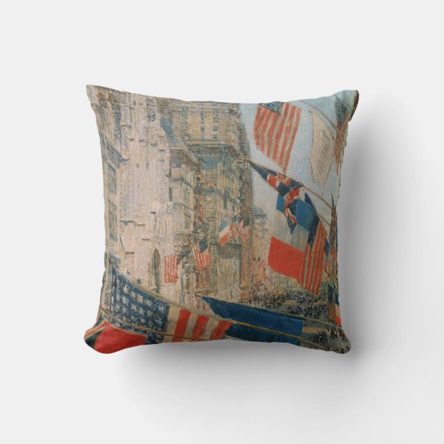 Almofada Dia dos Aliados, maio de 1917, por Childe Hassam,  (Frente)