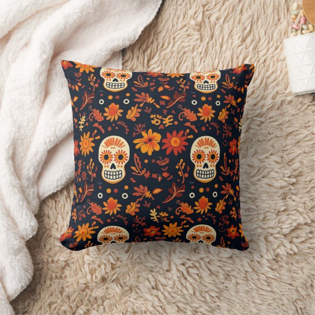 Almofada Dia dos Mortos | Día de Los Muertos Sugar Skull (Cobertor)