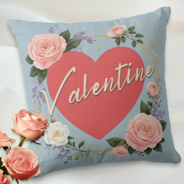 Almofada Dia dos Namorados Flores Rosa Bonito Personalizado