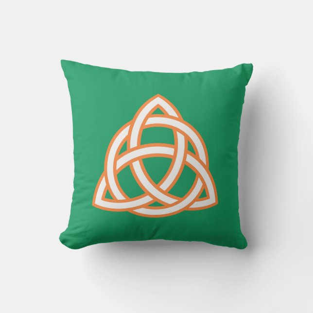 Almofada Dia dos Patrícios do Triquetra Celta, Trindade Irl (Frente)