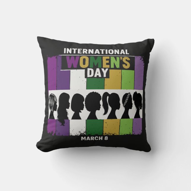 Almofada Dia Internacional da Mulher Moderno | Mulheres Div (Frente)