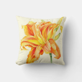 Almofada Dia Lily travesseiro decorativo amarelo laranja