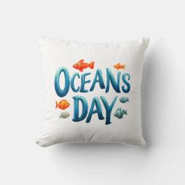 Almofada Dia Mundial dos Oceanos - Celebração do Dia dos Oc