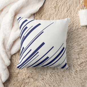 Almofada Diagonais em Azul e Branco
