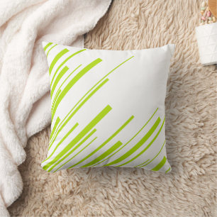 Almofada Diagonais - Verde limão e branco
