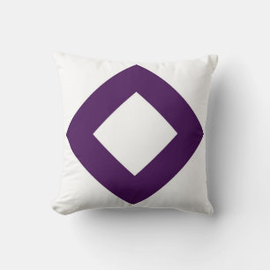 Almofada Diamante Branco, Borda Roxo Negrito