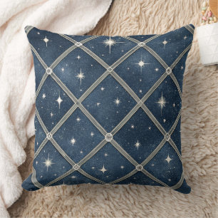 Almofada Diamante em Azul Meia-Noite - Noite Estrelada