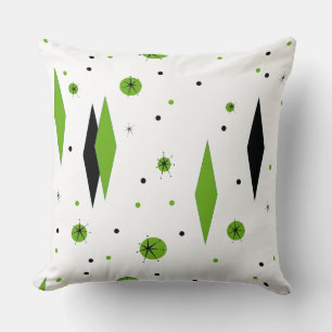 Almofada Diamante verde retro & travesseiro decorativo de