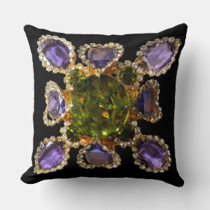 Almofada Diamantes Ametistas Roxos Emeralds joias