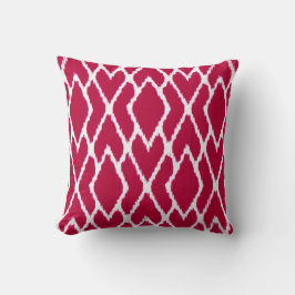 Almofada Diamantes de ikat - vermelho-rubi e branco