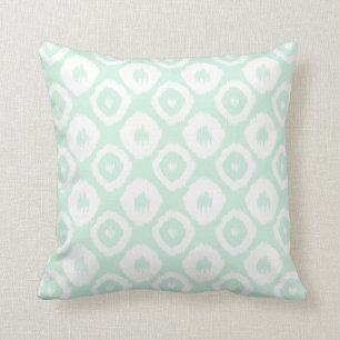 Almofada Diamantes modernos de Ikat do verde da hortelã