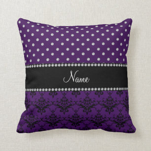 Almofada Diamantes roxos conhecidos personalizados do roxo