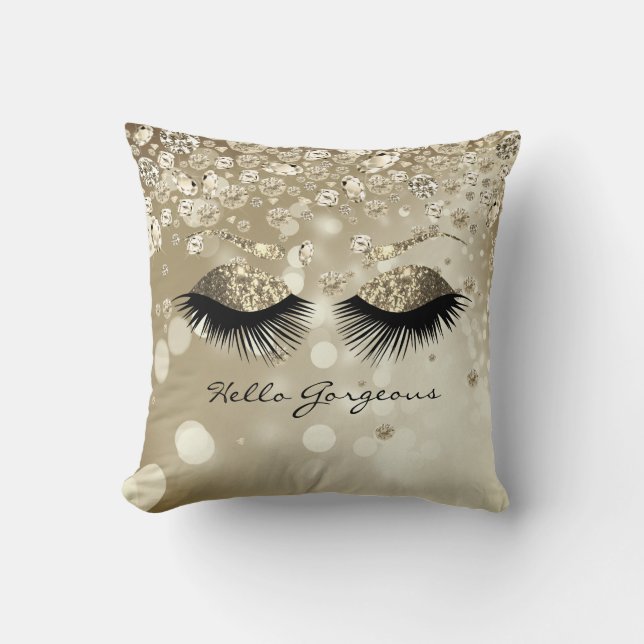 Almofada Diamond Bling Gorgee - Eyelash Dourado e Brows (Frente)