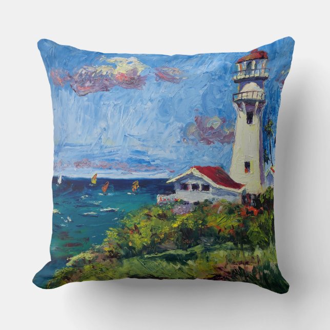 Almofada Diamond Head Lighthouse Hawaii pillow (Frente)
