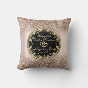 Almofada DiamondsHearts Rose Gold Brilho 50º Aniversário