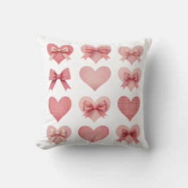 Almofada Dias de os namorados de coração cor-de-rosa com Na