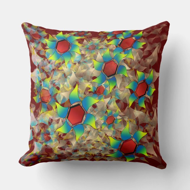 Almofada Diferentes flores virtuais, pétalas azuladas (Frente)