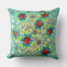 Almofada Diferentes flores virtuais, pétalas azuladas em pó