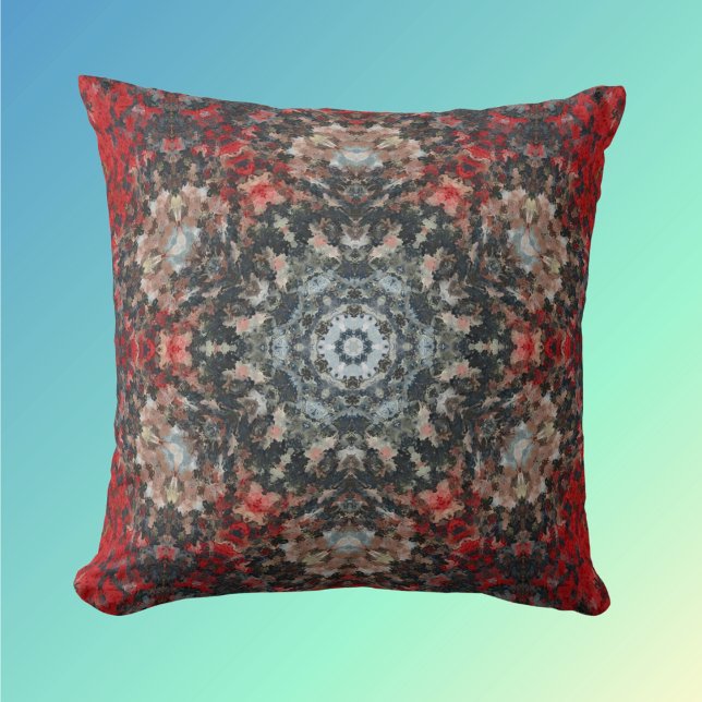 Almofada Digital Mandala Vermelho e Branco (Criador carregado)