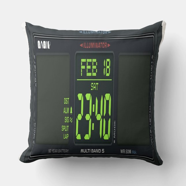 Almofada Digital Watch Face Lumbar Pillow (Frente)