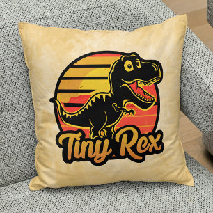 Almofada Dinosauro Trex Vintage Engraçado ao Pôr do Sol Tin