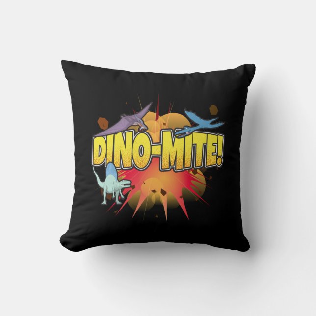Almofada Dinossaur Lover Dynamite Dino-mite Pun (Frente)