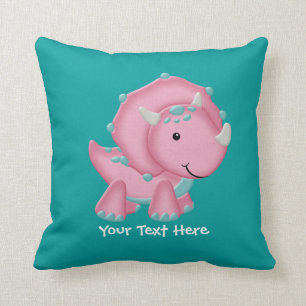 Almofada Dinossauro cor-de-rosa (customizável)