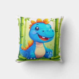 Almofada Dinossauro de Desenho Animado na Floresta de Bambu