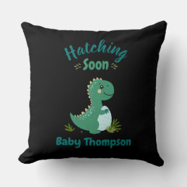 Almofada Dinossauro Editável Chá Bebê Atacando em breve